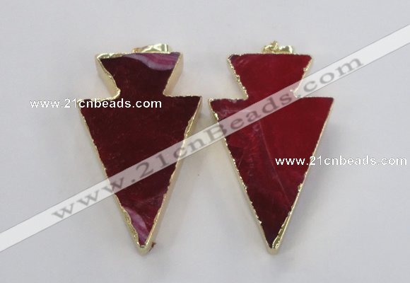 NGP1715 28*50mm - 30*55mm arrowhead agate gemstone pendants