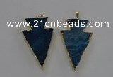 NGP1717 28*50mm - 30*55mm arrowhead agate gemstone pendants