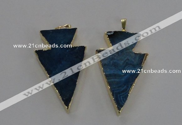 NGP1717 28*50mm - 30*55mm arrowhead agate gemstone pendants