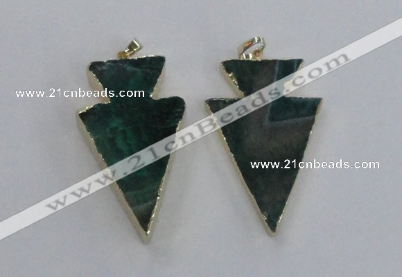 NGP1718 28*50mm - 30*55mm arrowhead agate gemstone pendants