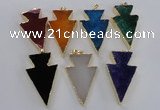 NGP1719 28*50mm - 30*55mm arrowhead agate gemstone pendants