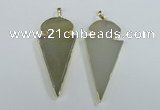 NGP1721 30*65mm arrowhead agate gemstone pendants wholesale