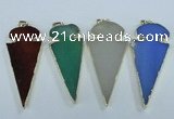 NGP1725 30*65mm arrowhead agate gemstone pendants wholesale