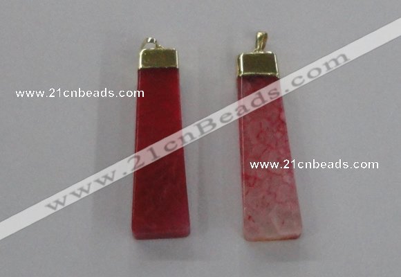 NGP1728 15*55mm trapezoid agate gemstone pendants wholesale