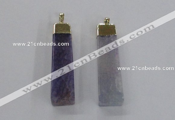 NGP1729 15*55mm trapezoid agate gemstone pendants wholesale