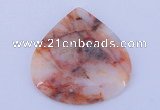 NGP173 2pcs 6*44mm flat teardrop rainbow agate gemstone pendants