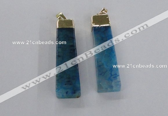NGP1730 15*55mm trapezoid agate gemstone pendants wholesale