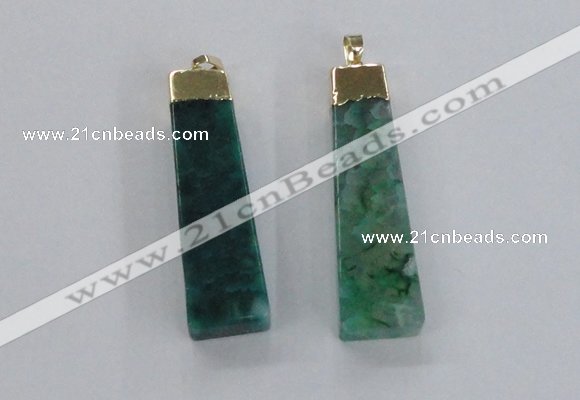 NGP1731 15*55mm trapezoid agate gemstone pendants wholesale