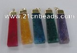 NGP1732 15*55mm trapezoid agate gemstone pendants wholesale