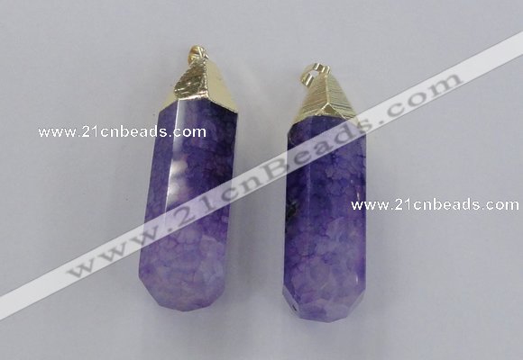 NGP1736 17*60mm faceted nuggets agate gemstone pendants wholesale