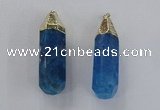 NGP1737 17*60mm faceted nuggets agate gemstone pendants wholesale