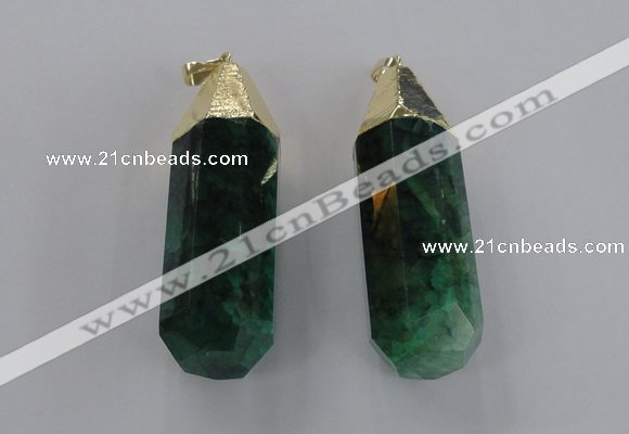 NGP1738 17*60mm faceted nuggets agate gemstone pendants wholesale