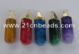 NGP1739 17*60mm faceted nuggets agate gemstone pendants wholesale