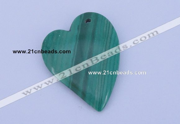 NGP174 2pcs 30*40mm heart synthetic malachite gemstone pendants