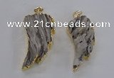 NGP1743 20*45mm - 25*55mm carved leaf druzy agate pendants