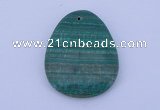 NGP175 2pcs 32*42mm teardrop synthetic malachite gemstone pendants