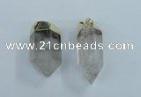 NGP1762 15*35mm - 25*40mm faceted nuggets white crystal pendants