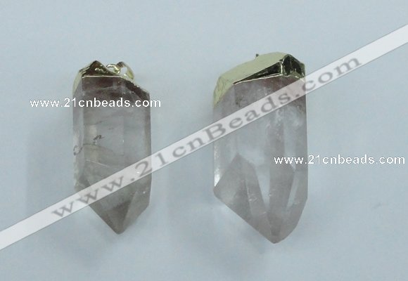 NGP1763 20*45mm - 25*50mm faceted nuggets white crystal pendants