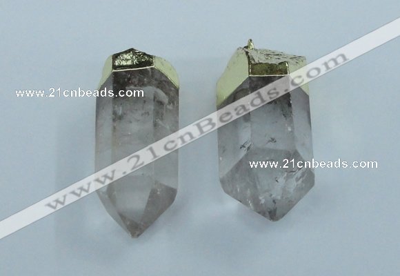 NGP1764 25*55mm - 20*60mm faceted nuggets white crystal pendants