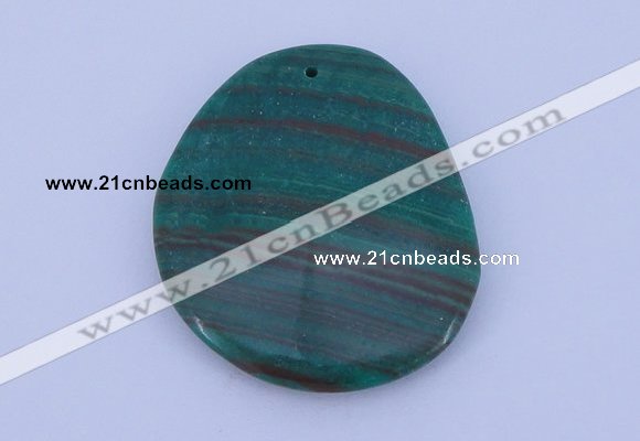 NGP177 2pcs 40*48mm freeform synthetic malachite gemstone pendants