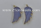 NGP1773 22*45mm - 25*50mm wing-shaped agate gemstone pendants
