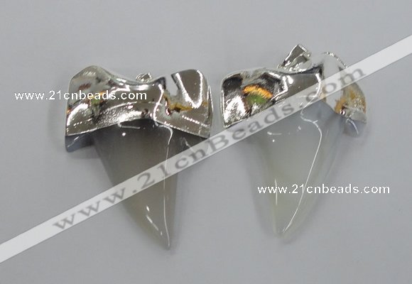 NGP1776 35*45mm - 38*55mm teeth-shaped agate gemstone pendants