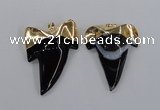 NGP1779 35*45mm - 38*55mm teeth-shaped agate gemstone pendants