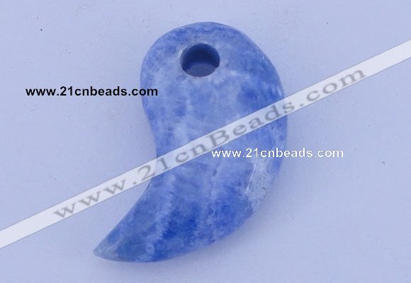 NGP178 2pcs 10*20*35mm dyed blue lace agate gemstone pendants