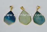 NGP1794 25*40mm freeform agate gemstone pendants wholesale