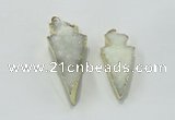 NGP1811 22*40mm - 28*48mm arrowhead druzy agate gemstone pendants