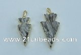 NGP1814 20*38mm - 25*45mm arrowhead druzy agate gemstone pendants