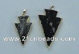 NGP1818 18*38mm - 28*45mm arrowhead druzy agate gemstone pendants