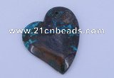 NGP183 40*45mm heart chrysocolla gemstone pendant jewelry