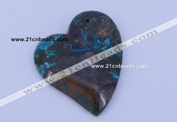 NGP183 40*45mm heart chrysocolla gemstone pendant jewelry