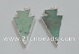 NGP1830 25*45mm arrowhead australia chrysoprase pendants