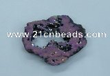 NGP1833 45*55mm - 55*60mm donut plated druzy agate pendants