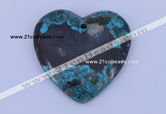 NGP184 38*38mm heart chrysocolla gemstone pendant jewelry