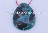 NGP185 30*38mm flat teardrop chrysocolla gemstone pendant jewelry