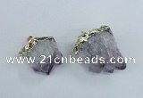 NGP1859 20*25mm - 30*40mm nuggets druzy amethyst pendants