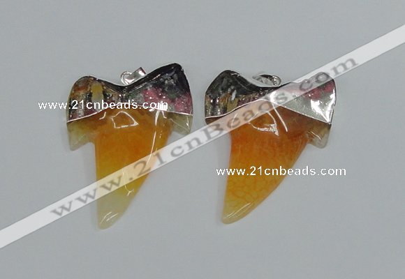 NGP1889 35*45mm - 38*55mm teeth-shaped agate gemstone pendants