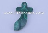 NGP189 29*51mm cross synthetic malachite gemstone pendant jewelry