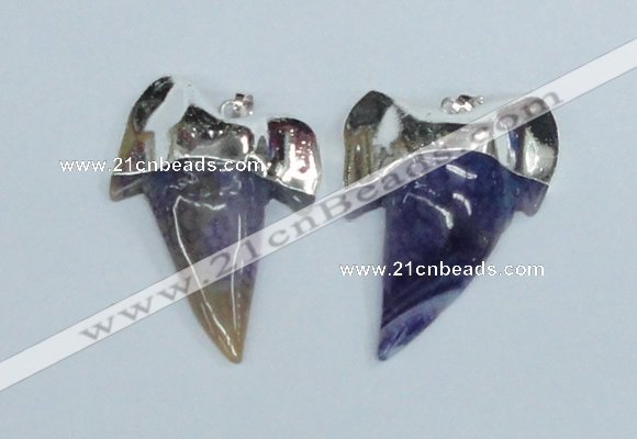 NGP1891 35*45mm - 38*55mm teeth-shaped agate gemstone pendants