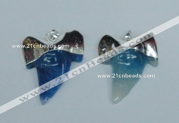 NGP1892 35*45mm - 38*55mm teeth-shaped agate gemstone pendants