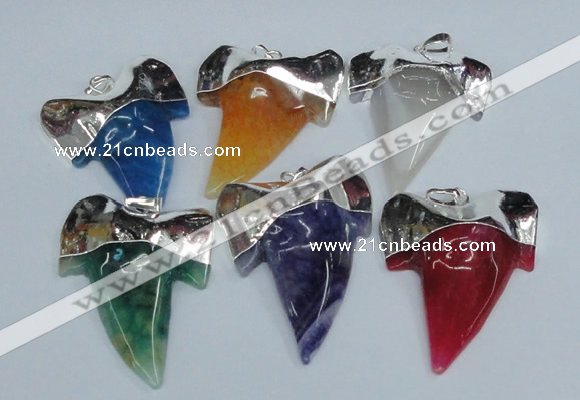 NGP1894 35*45mm - 38*55mm teeth-shaped agate gemstone pendants