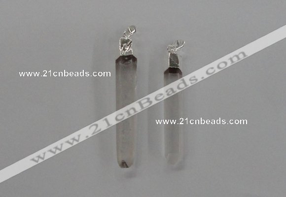 NGP1896 6*50mm - 8*60mm stick white crystal gemstone pendants