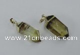 NGP1900 12*30mm - 15*35mm faceted nuggets lemon quartz pendants