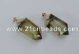 NGP1901 18*38mm - 20*42mm faceted nuggets lemon quartz pendants