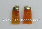 NGP1905 18*40mm - 20*50mm trapezoid agate gemstone pendants