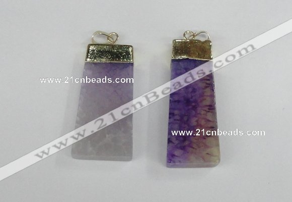 NGP1907 18*40mm - 20*50mm trapezoid agate gemstone pendants