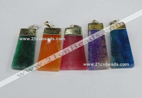 NGP1910 18*40mm - 20*50mm trapezoid agate gemstone pendants